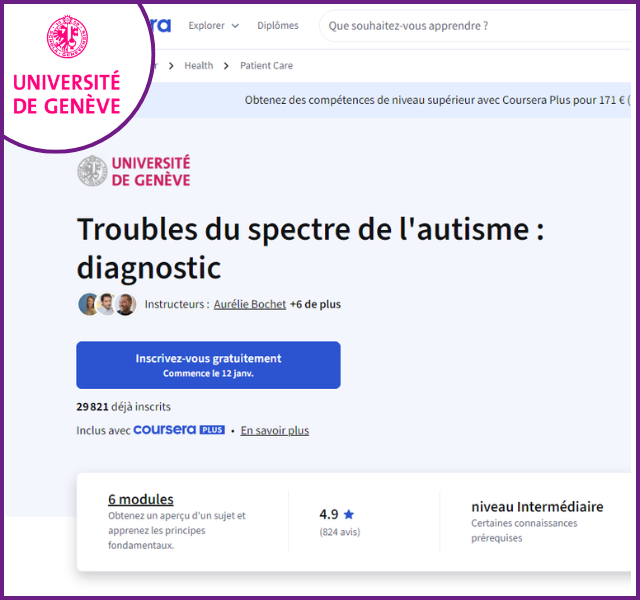 Coursera : diagnostic du Trouble du Spectre de l&rsquo;Autisme