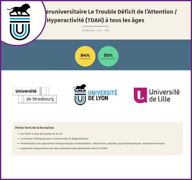 DIU : Trouble du déficit de l&rsquo;attention avec ou sans hyperactivité (TDAH)