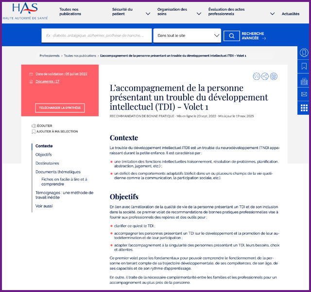 Accompagnement des personnes TDI
