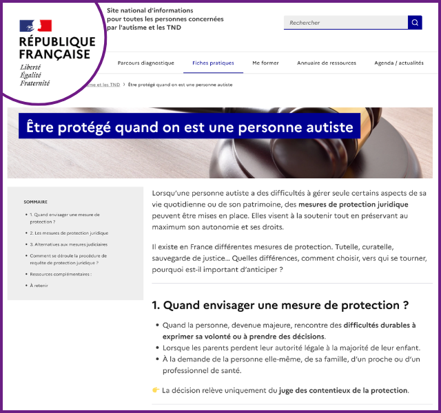 La protection juridique des personnes autistes