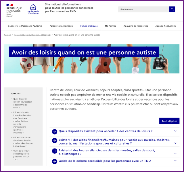 Avoir des loisirs et partir en vacances