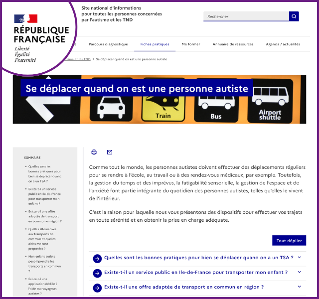 Les déplacements pour les personnes autistes