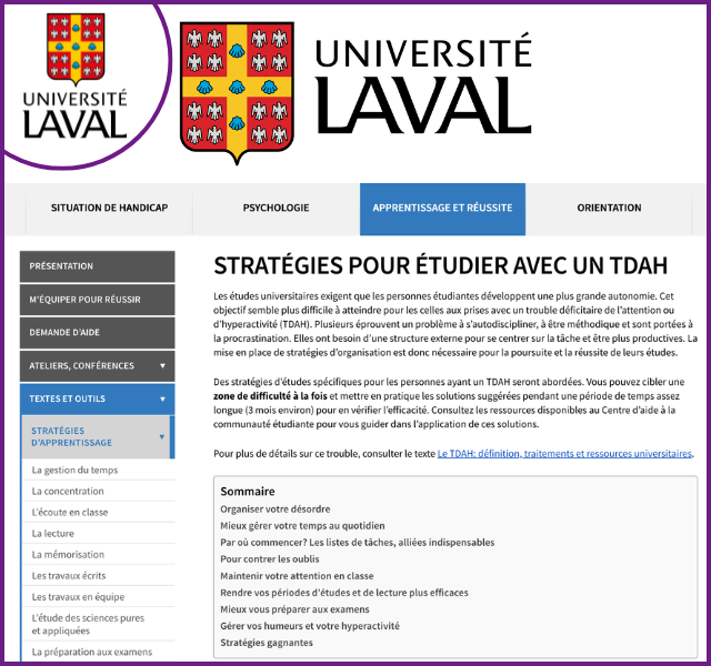 Stratégies pour étudier avec un TDAH