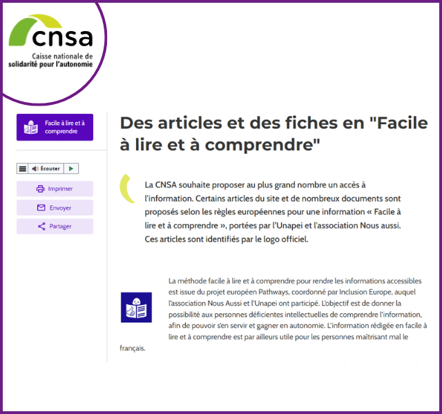 Fiches « Facile à lire et à comprendre » l&rsquo;administratif